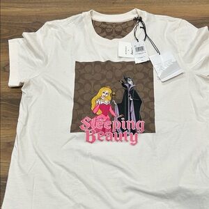 Coach Cream T-Shirt with Sleeping Beauty Design